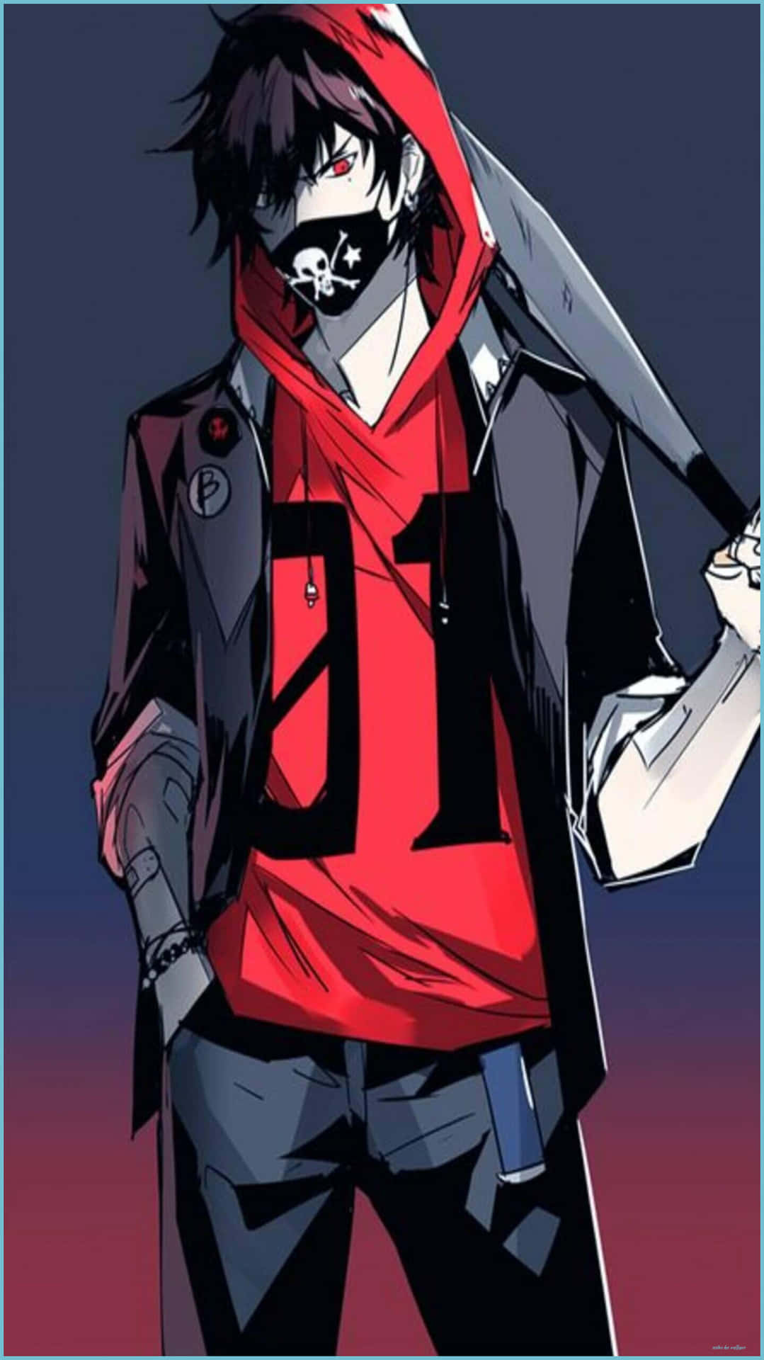 Cool Anime Boy With Mask Background