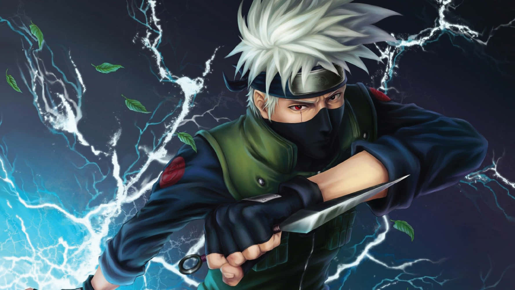 Cool Anime Character Naruto Kakashi Lightning Background