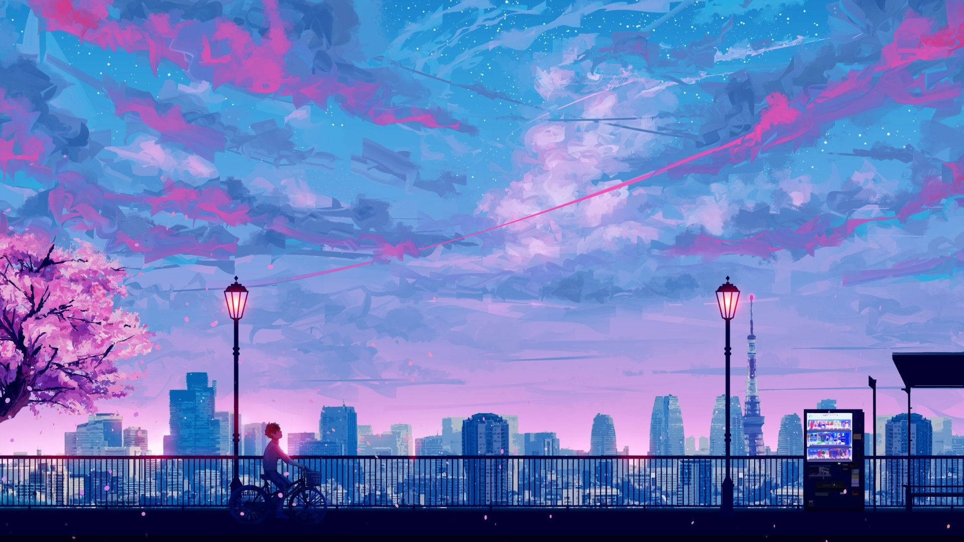 Cool Anime Cityscape Background