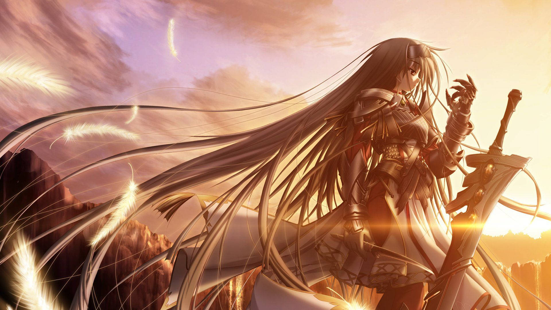 Cool Anime Female Warrior Background