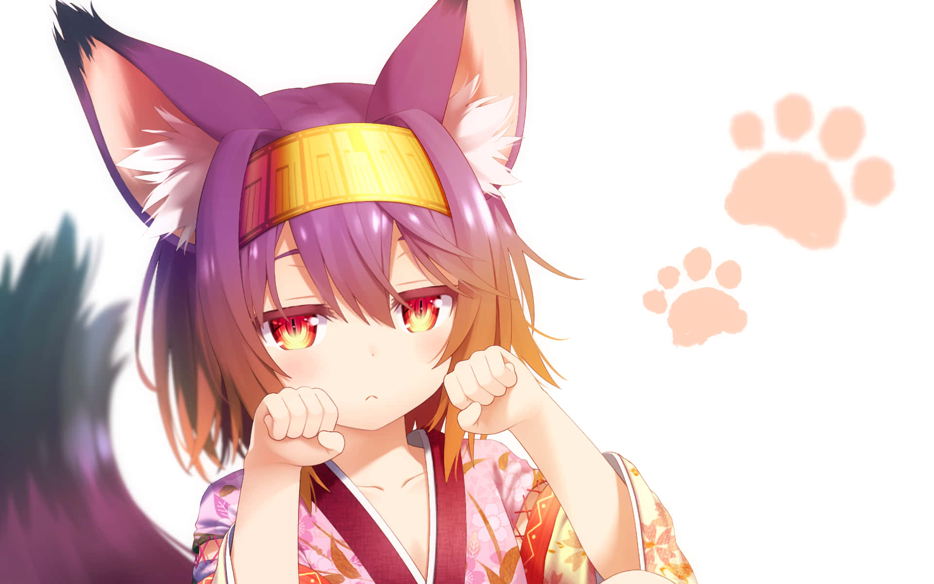 Cool Anime Fox In A Kimono Background