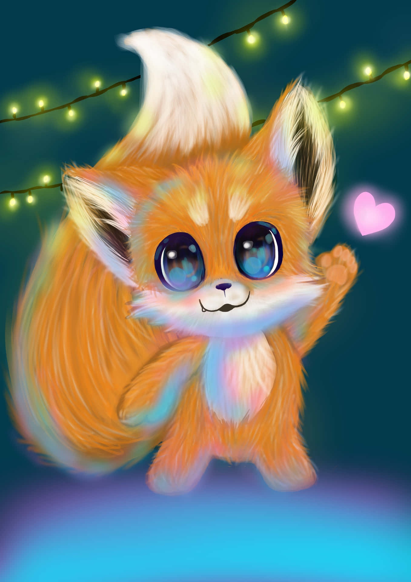 Cool Anime Fox With Adorable Eyes Background