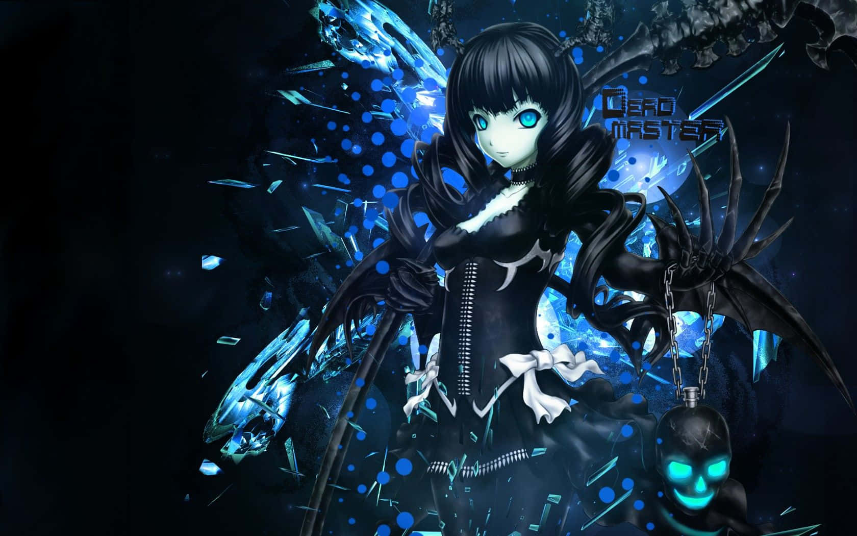 Cool Anime Girl Blue Eyes Background