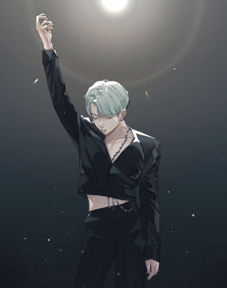 Cool Anime Jungkook Black Phone Background