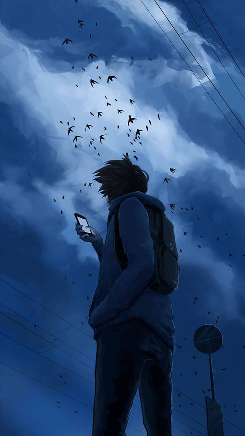 Cool Anime Photo Alone Boy Background