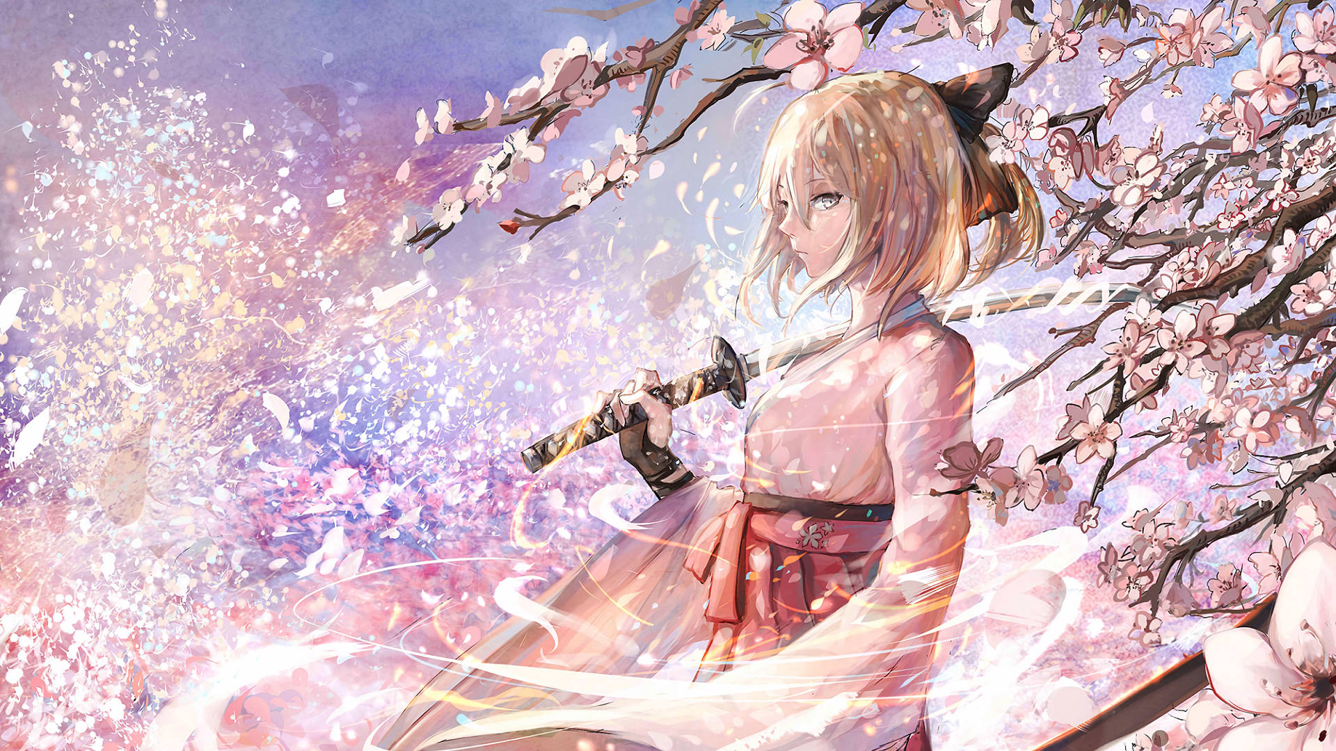 Cool Anime Samurai Girl Background