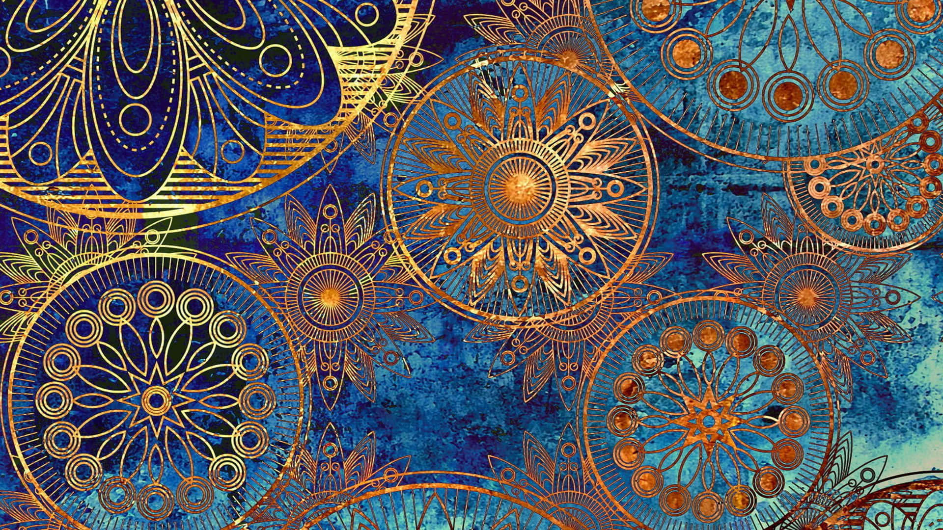 Cool Art Golden Celestial Mandalas Background