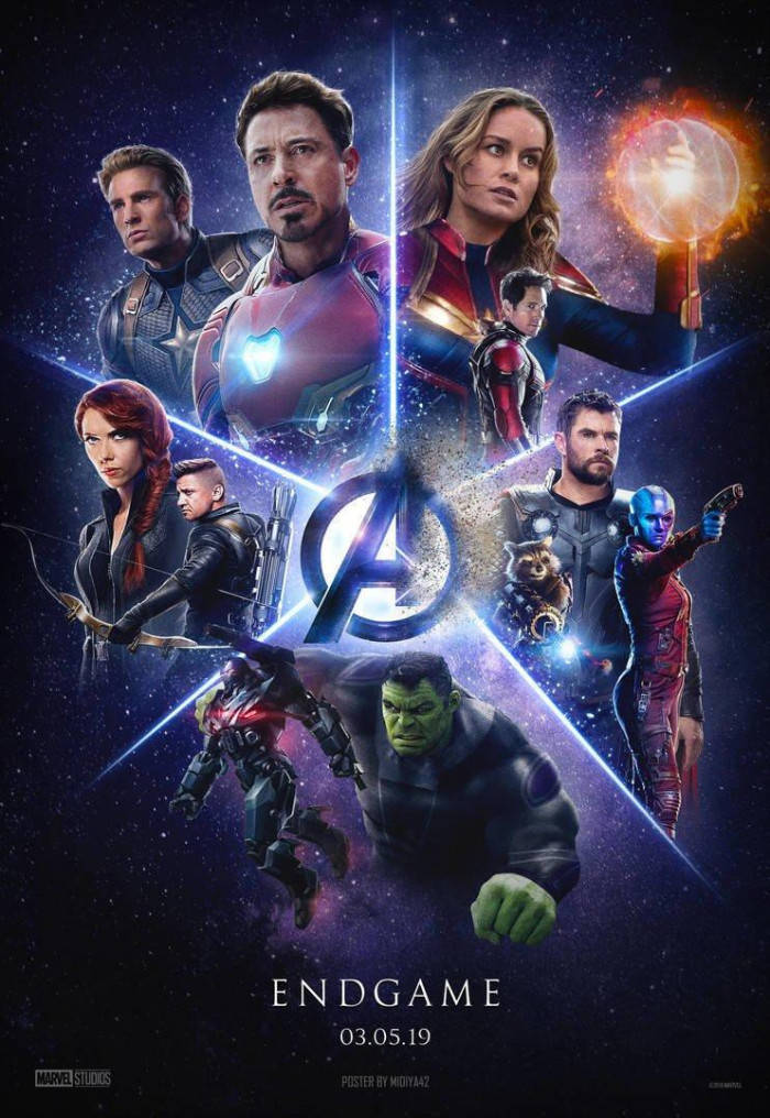 Cool Avengers Endgame Poster With Logo Background