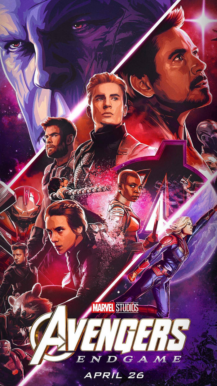 Cool Avengers Endgame Red And Purple Phone Background