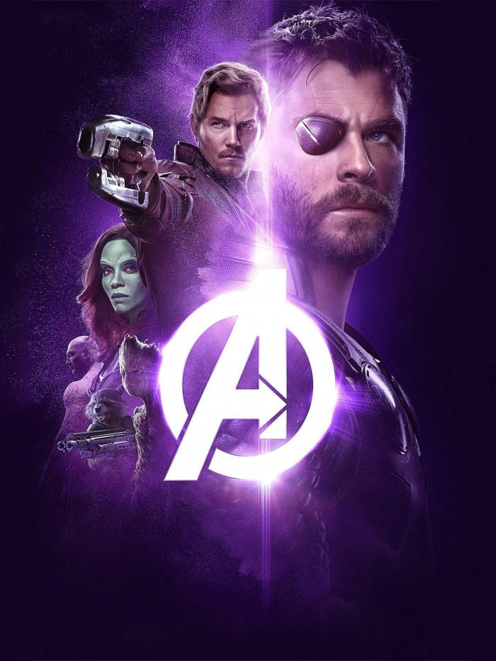Cool Avengers Poster With Thor And The Guardians Background