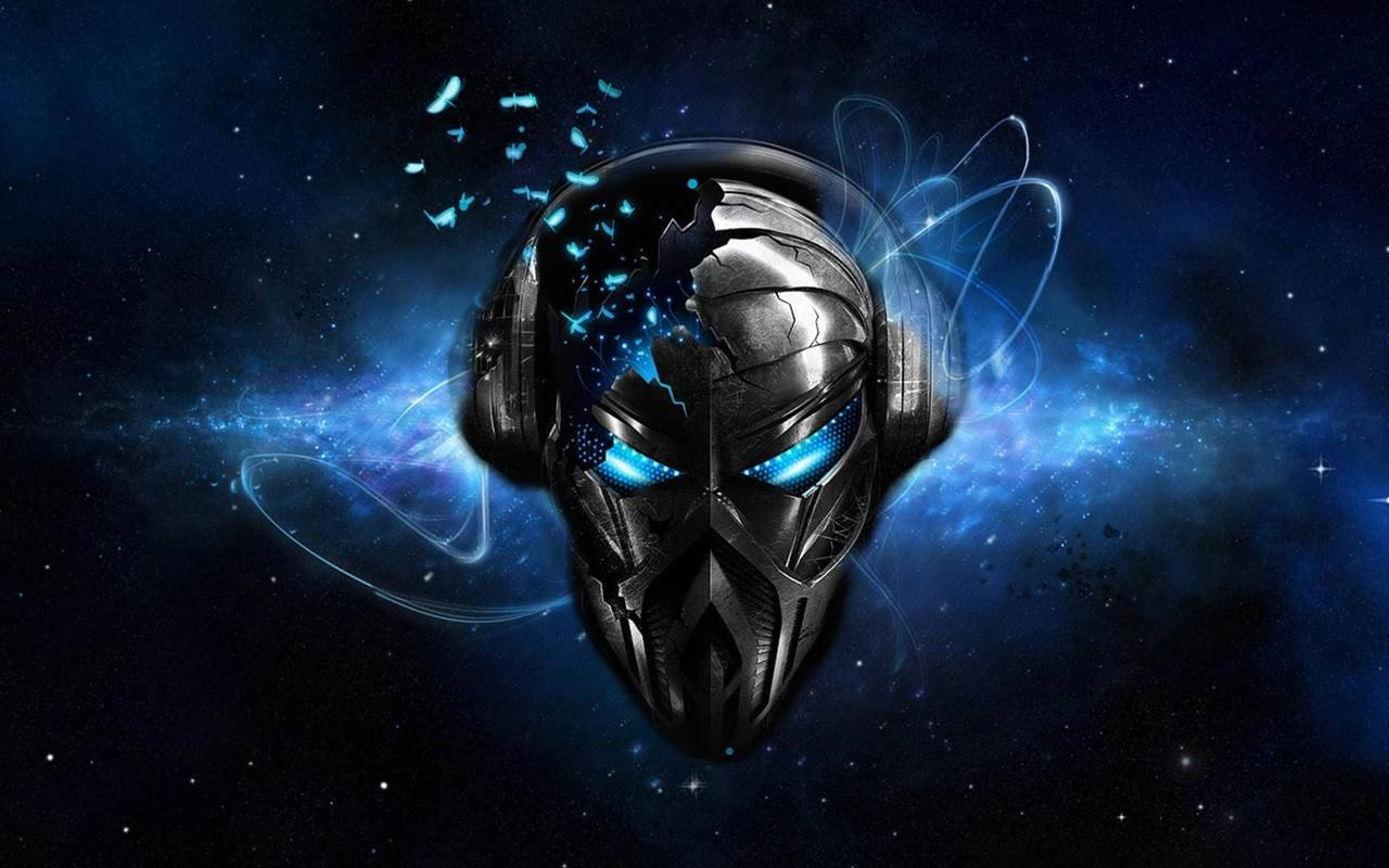 Cool Balck Mask On Galaxy Tablet Background