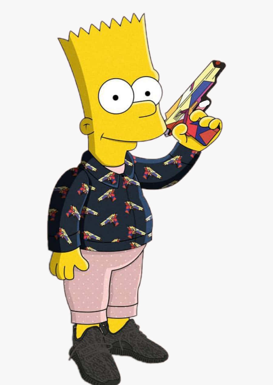 Cool Bart Simpson Gangster Style Background