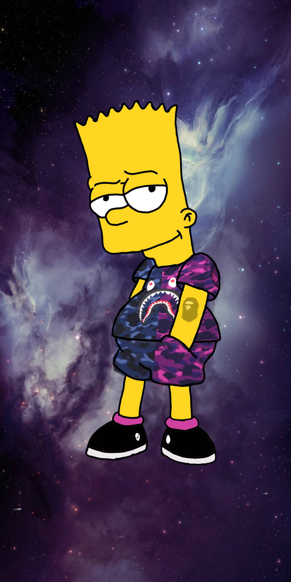 Cool Bart Simpson In Space Background
