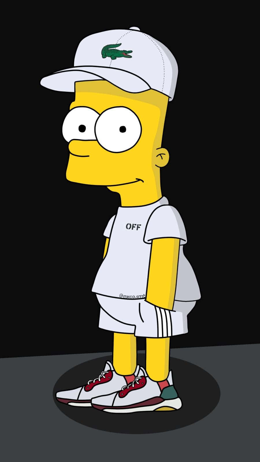 Cool Bart Simpson Offwhite Supreme Background