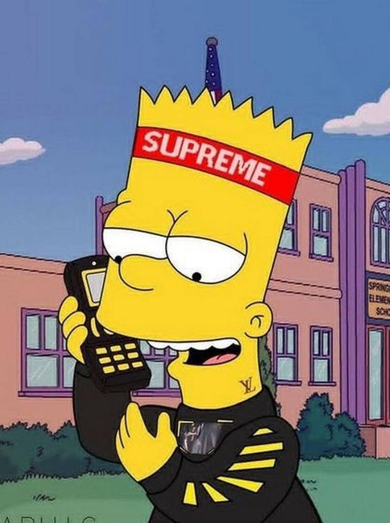 Cool Bart Simpson On The Phone