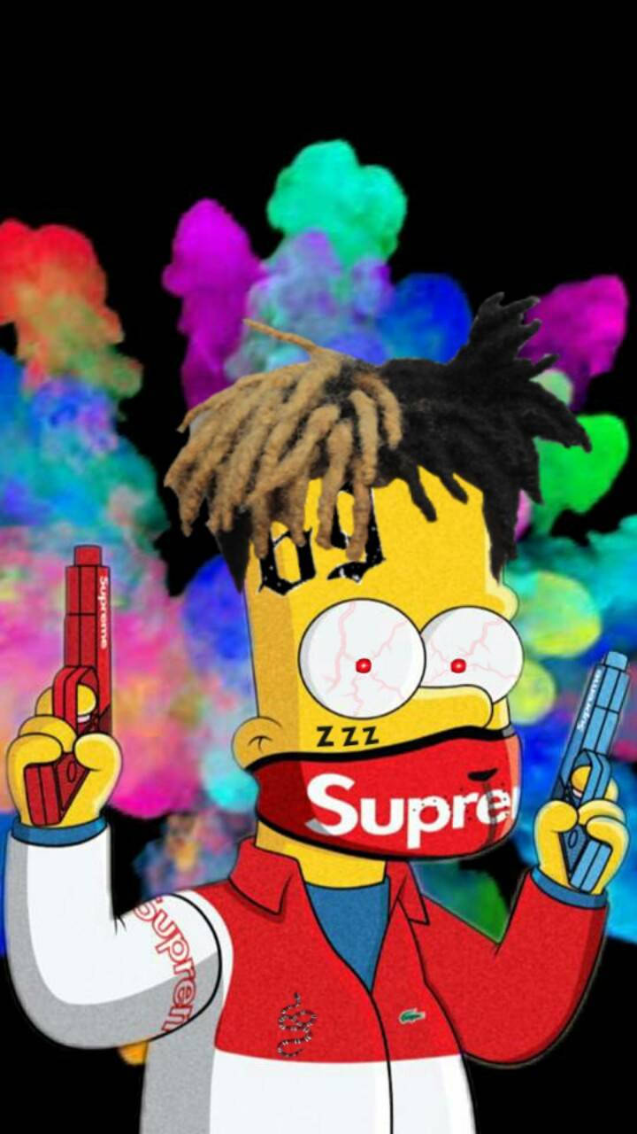 Cool Bart Simpson - Skateboarding King Background