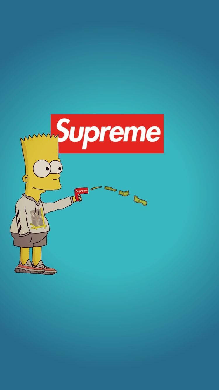 Cool Bart Simpson Supreme Cash Gun Background