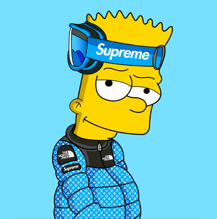 Cool Bart Simpson Supreme Glasses Background