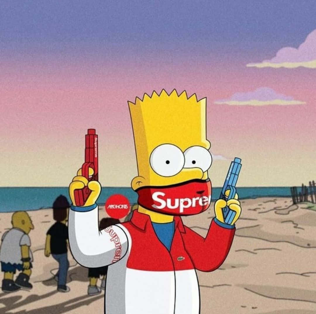 Cool Bart Simpson Supreme Mask Background