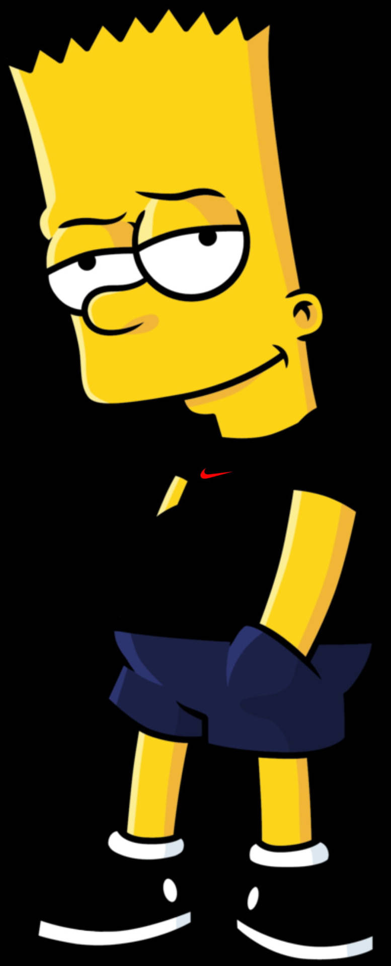 Cool Bart Simpson With Black Shirt Background