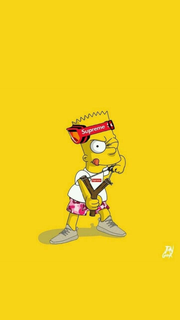 Cool Bart Simpson With Slingshot Background
