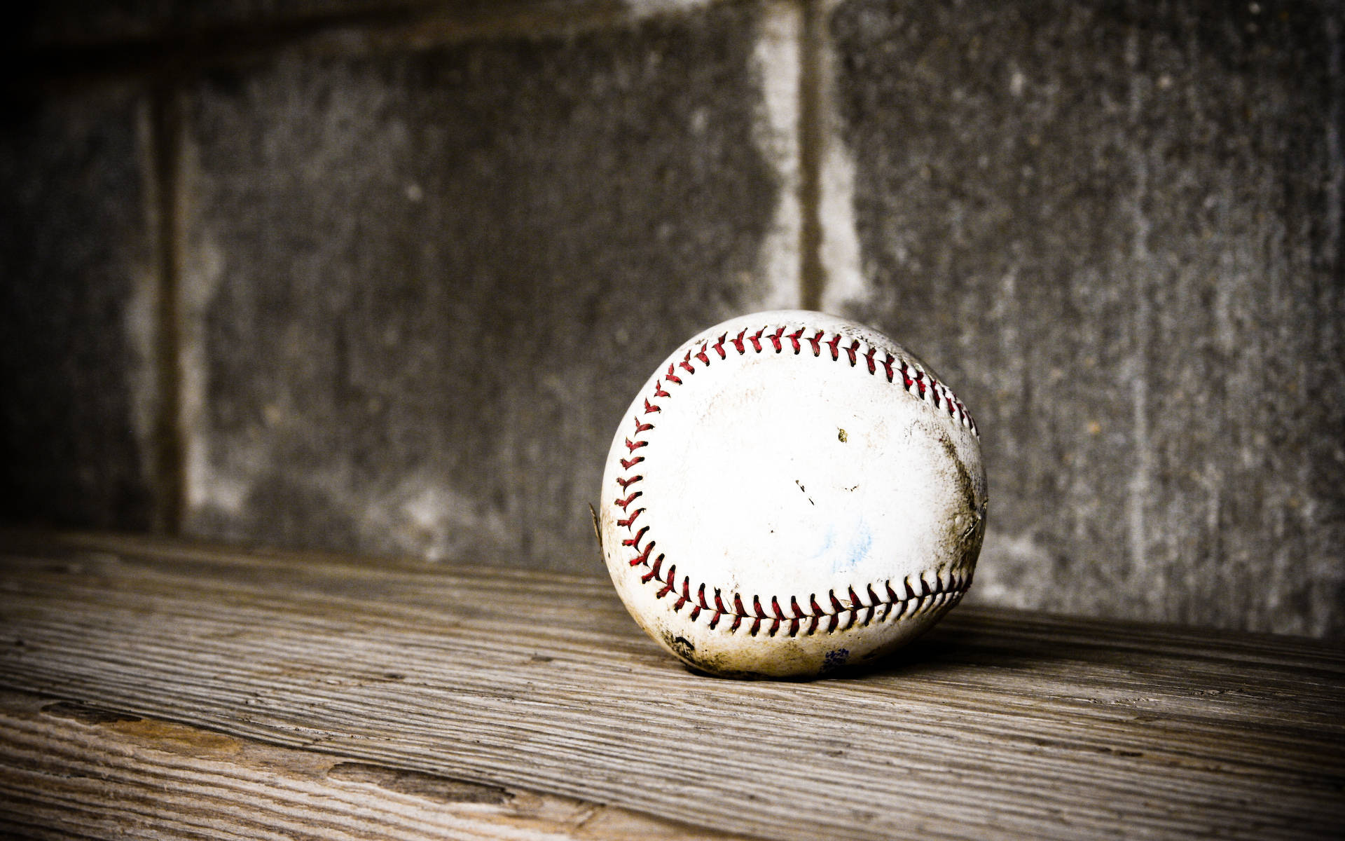 Cool Baseball Ball In Wooden Surface Background