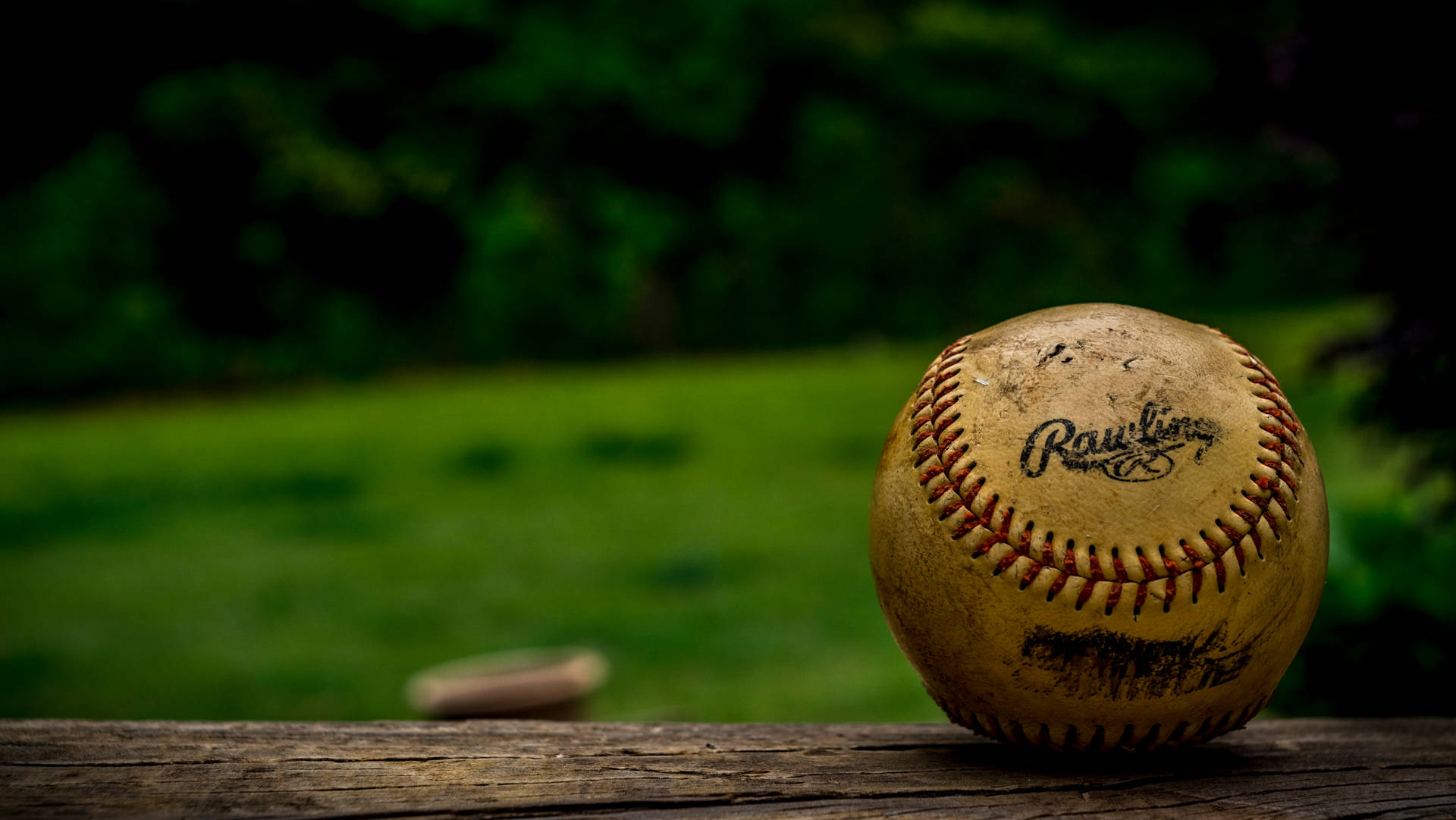 Cool Baseball Ball On Wood Surface Background
