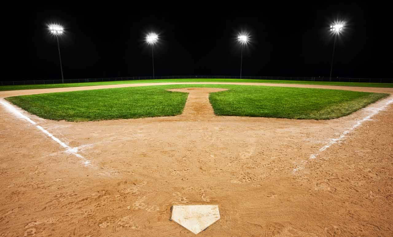 Cool Baseball Field With Light Post