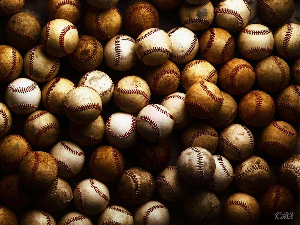 Cool Baseball Used Balls Background