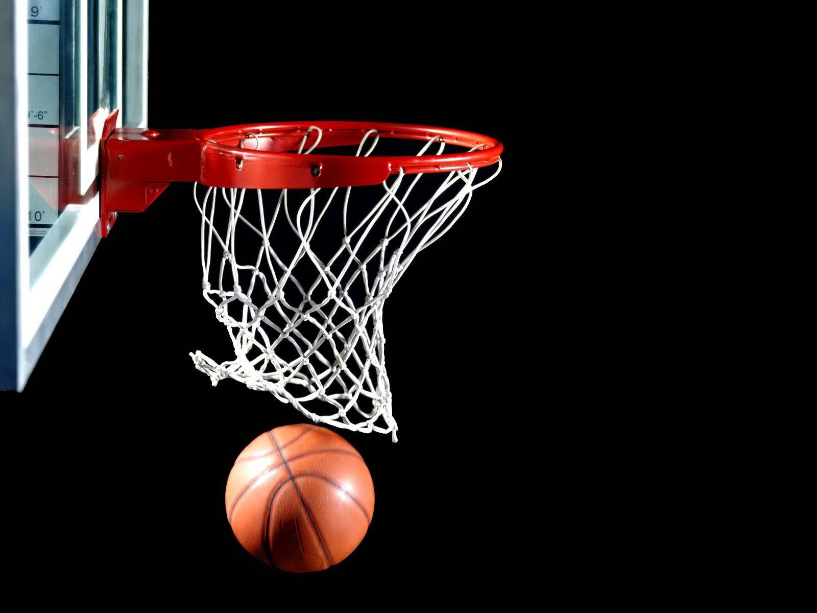 Cool Basketball Ball And Ring Background