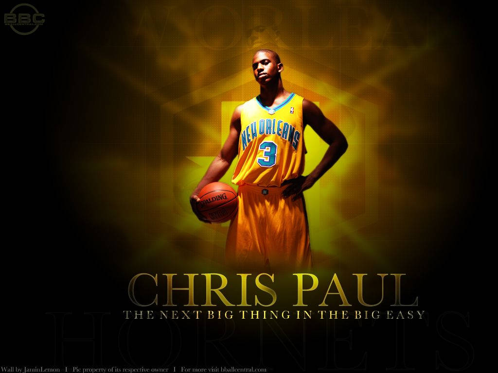 Cool Basketball Chris Paul Yellow Background