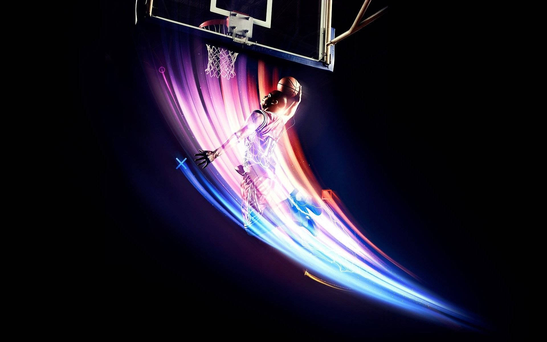Cool Basketball Light Streaks Background