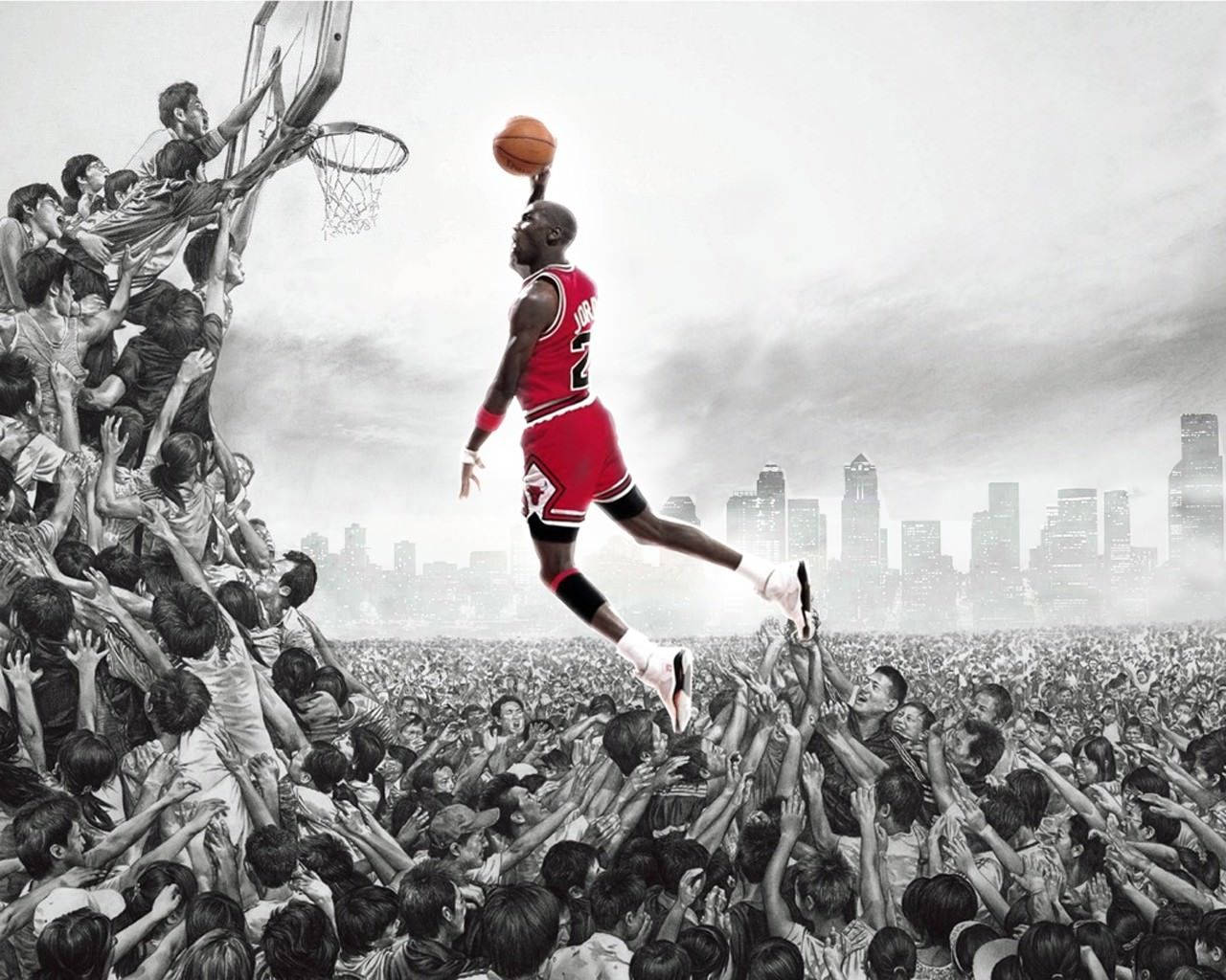 Cool Basketball Red Background