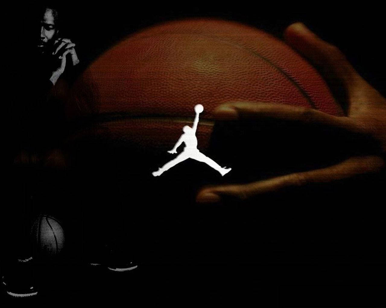 Cool Basketball White Jordan Logo Background