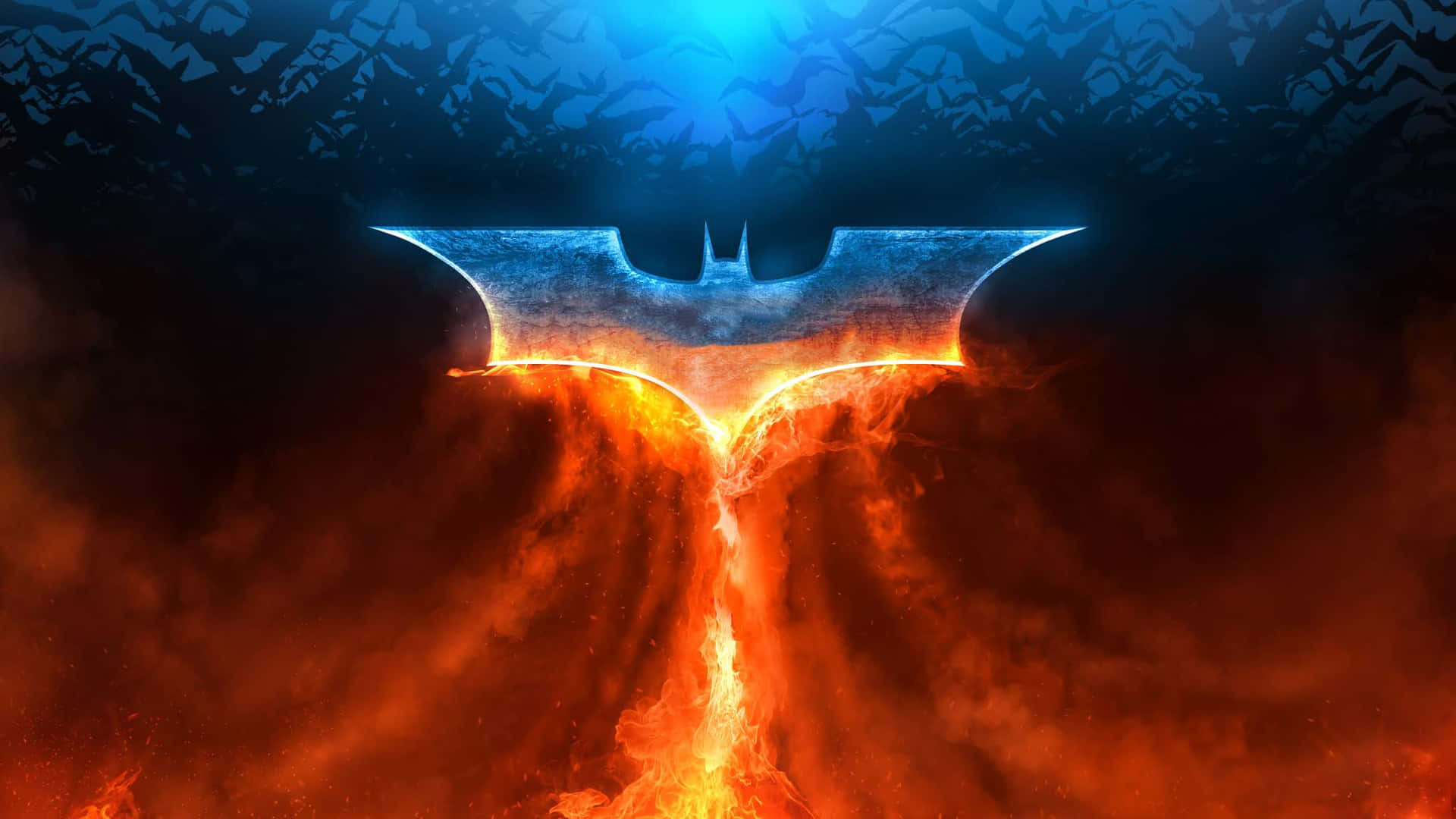 Cool Batman Logo Flame Art Background