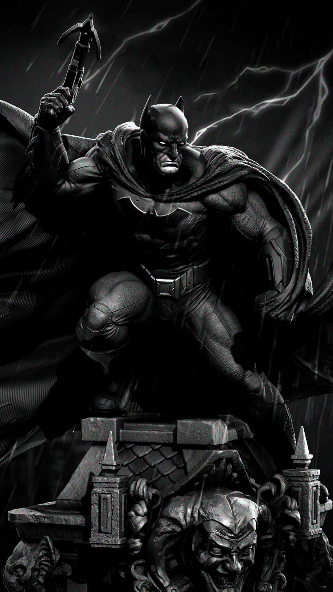 Cool Batman With A Mysterious Grin Background