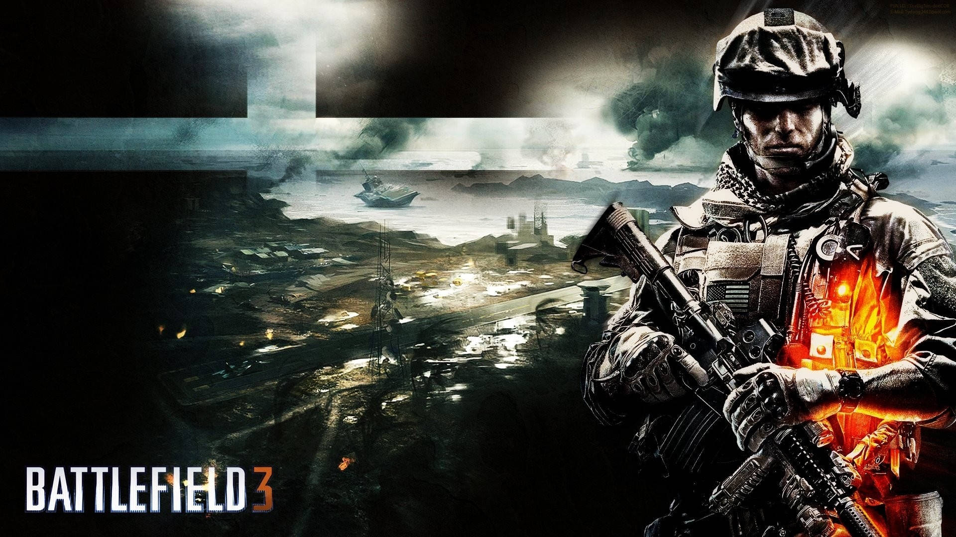 Cool Battlefield 3 Shooting Video Game Poster Background