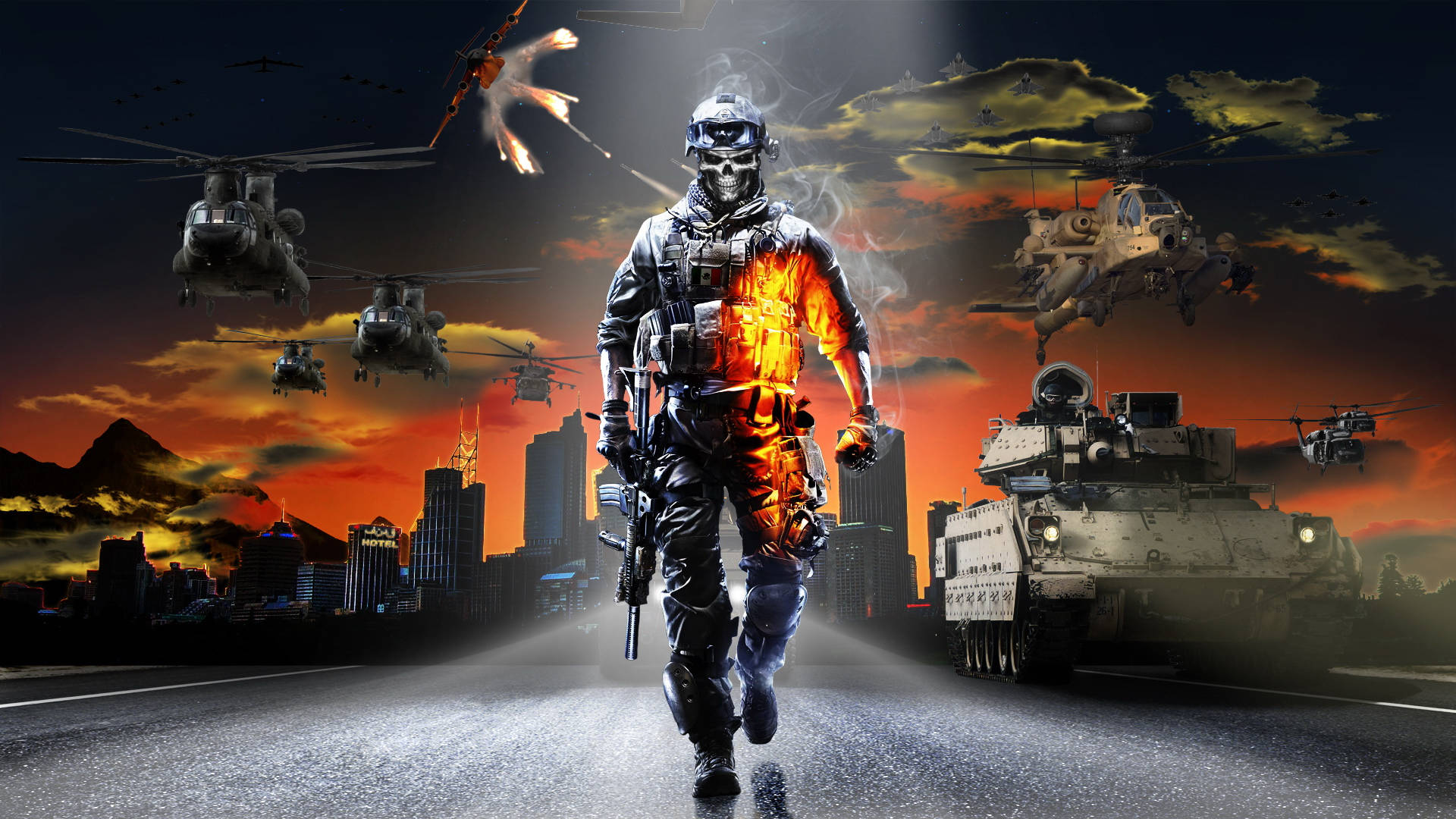 Cool Battlefield 3 Soldier On The Road Background