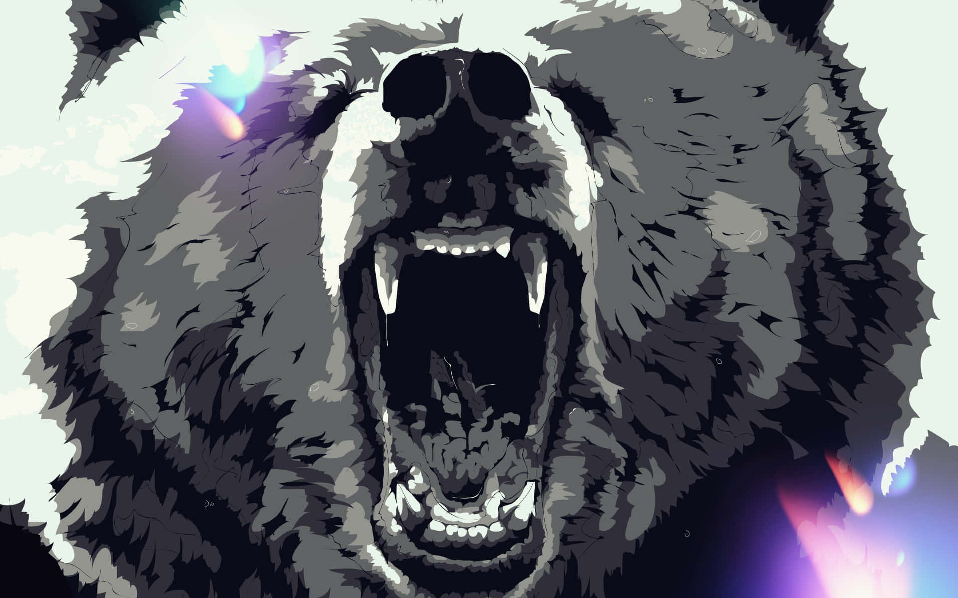 Cool Bear Graphic Illustration Background