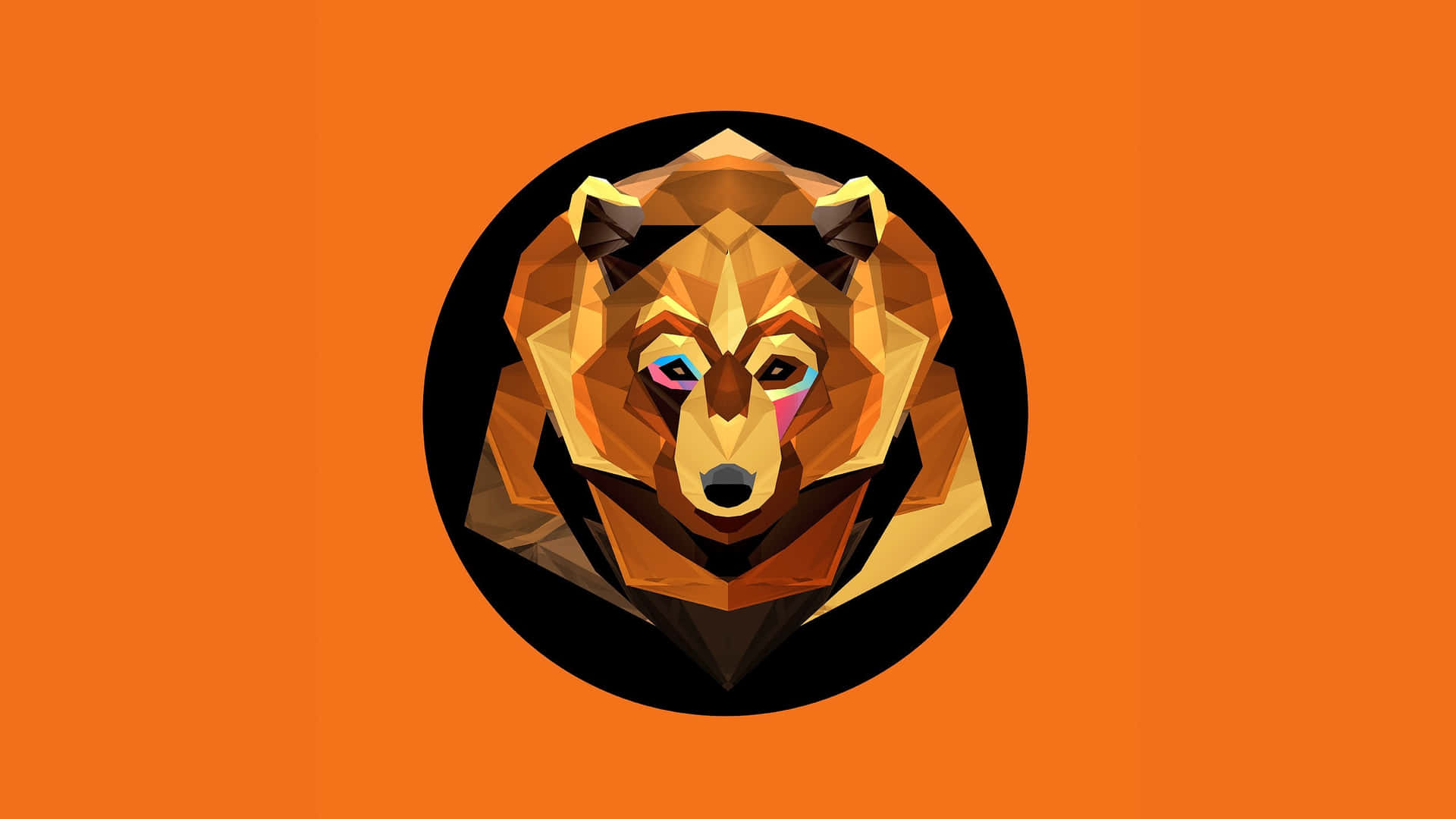 Cool Bear Polygon Art Background