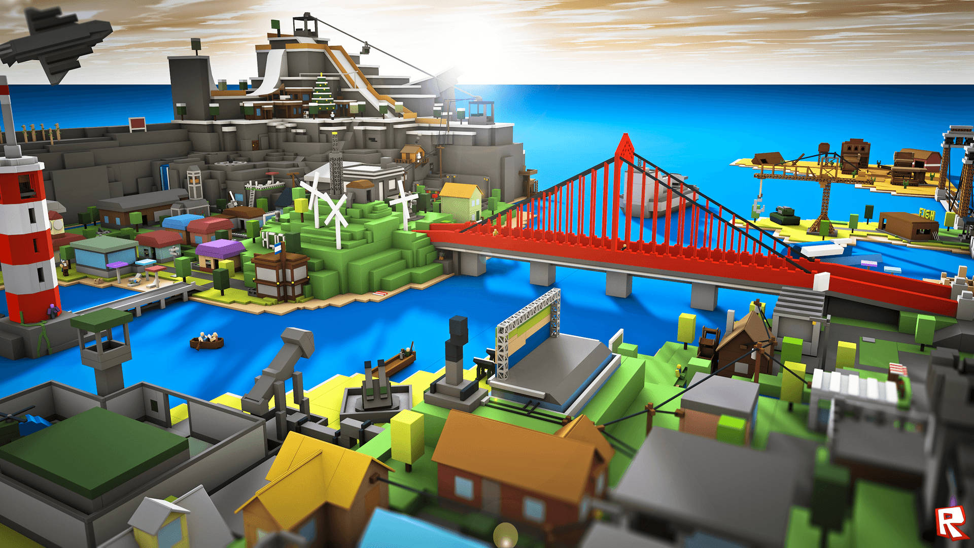 Cool Big Roblox Town Background