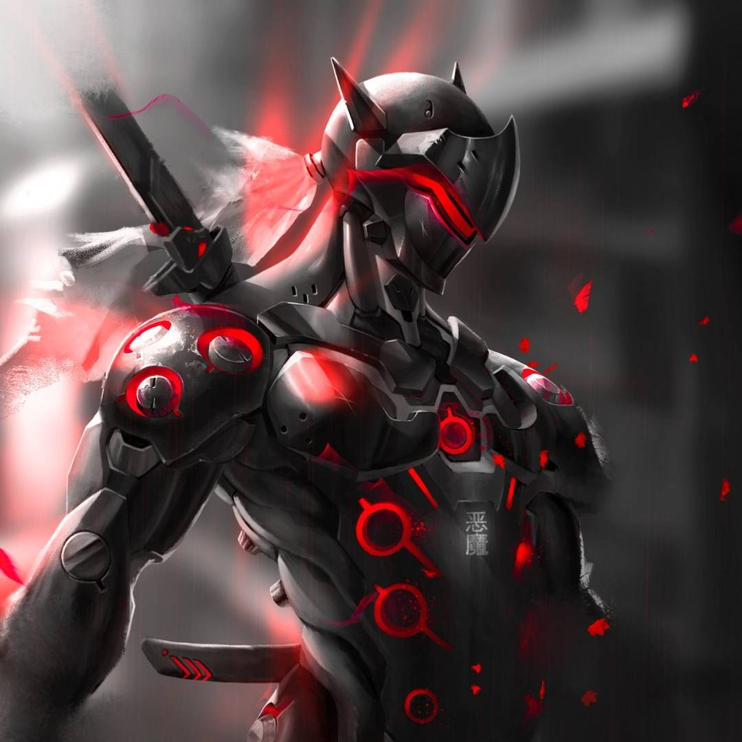Cool Black And Red Genji Iphone Background