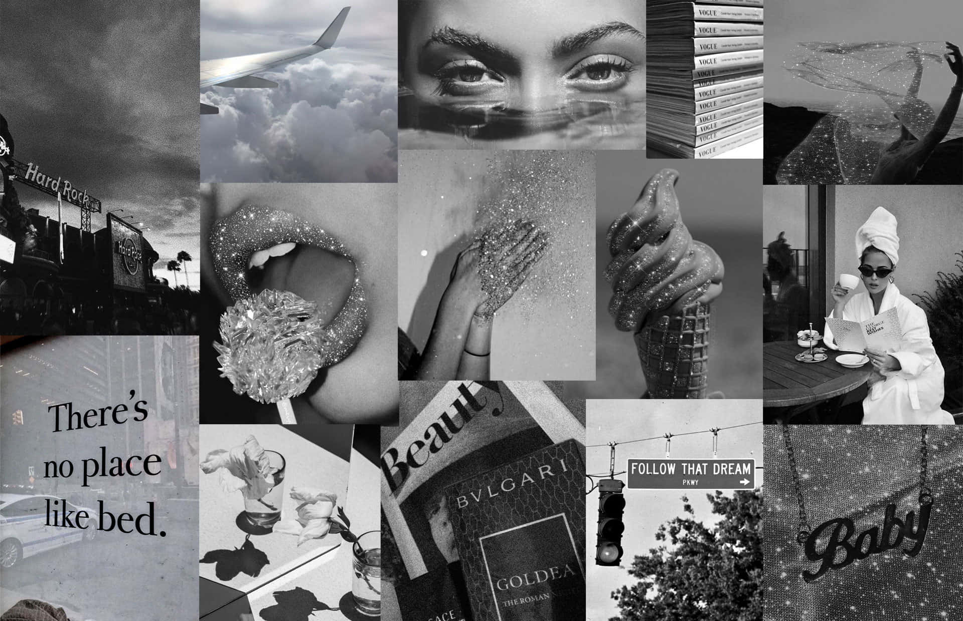 Cool Black And White Collage Background