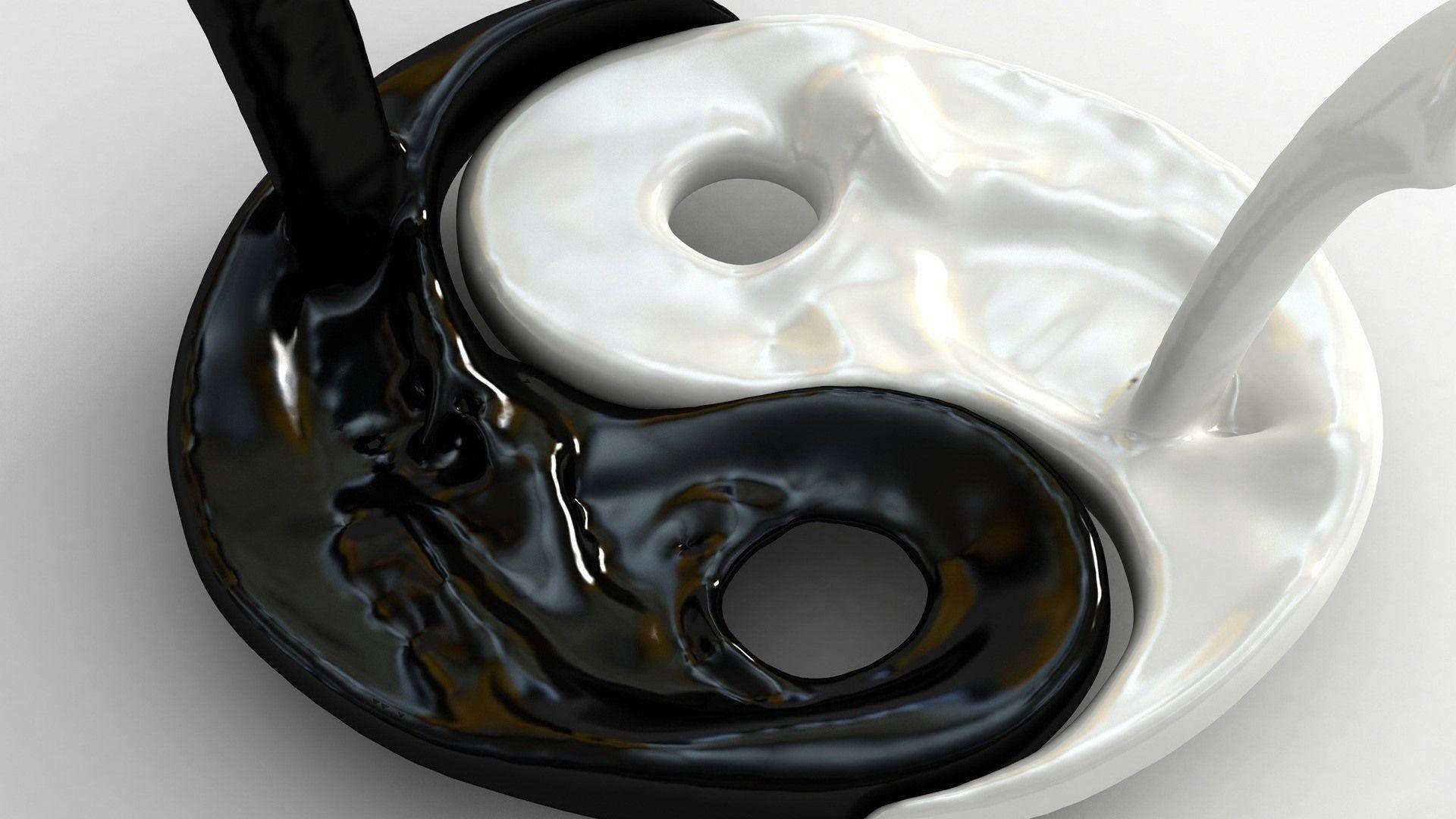 Cool Black And White Yin Yang Background
