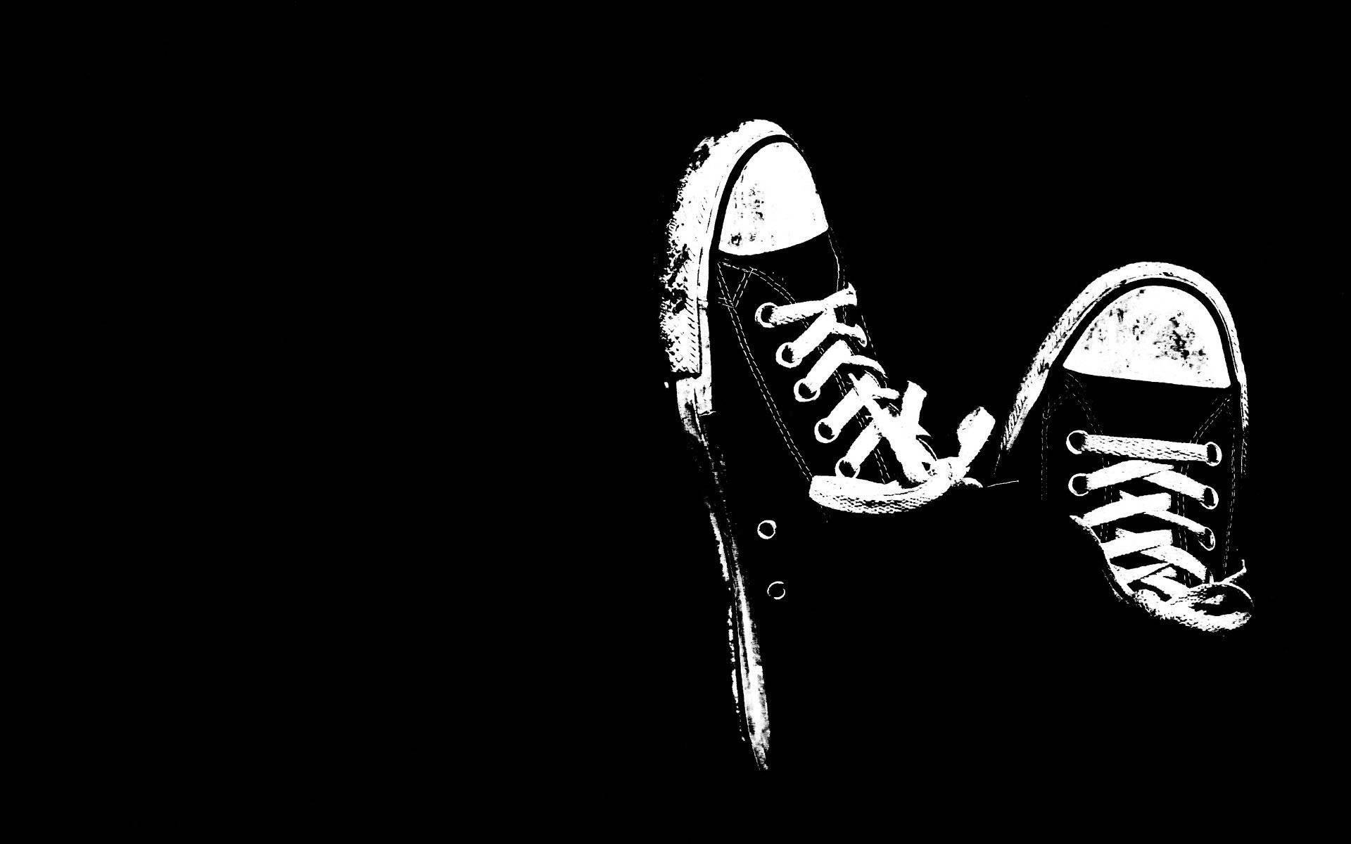 Cool Black Converse Shoes Background