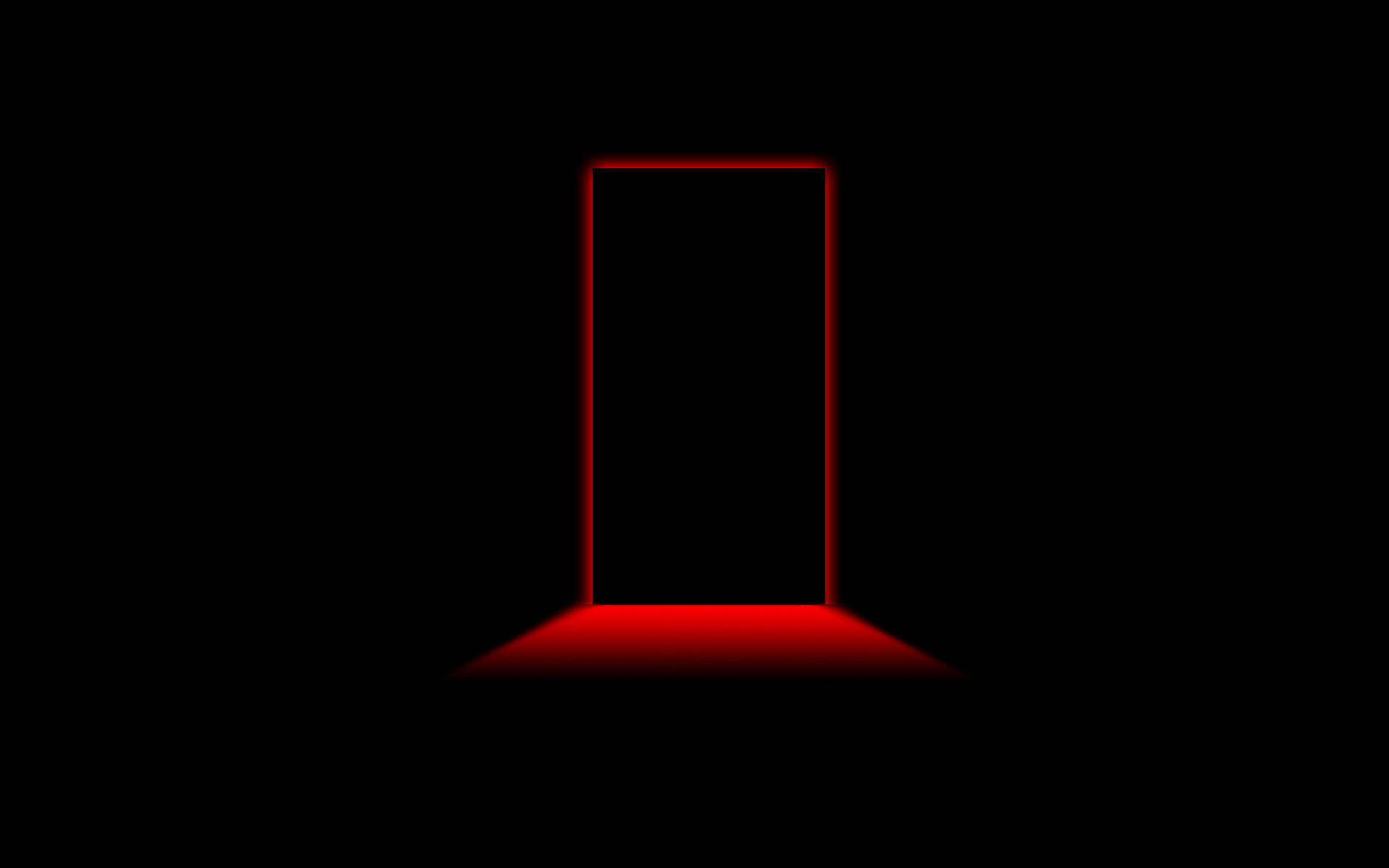 Cool Black Door With Red Light Background