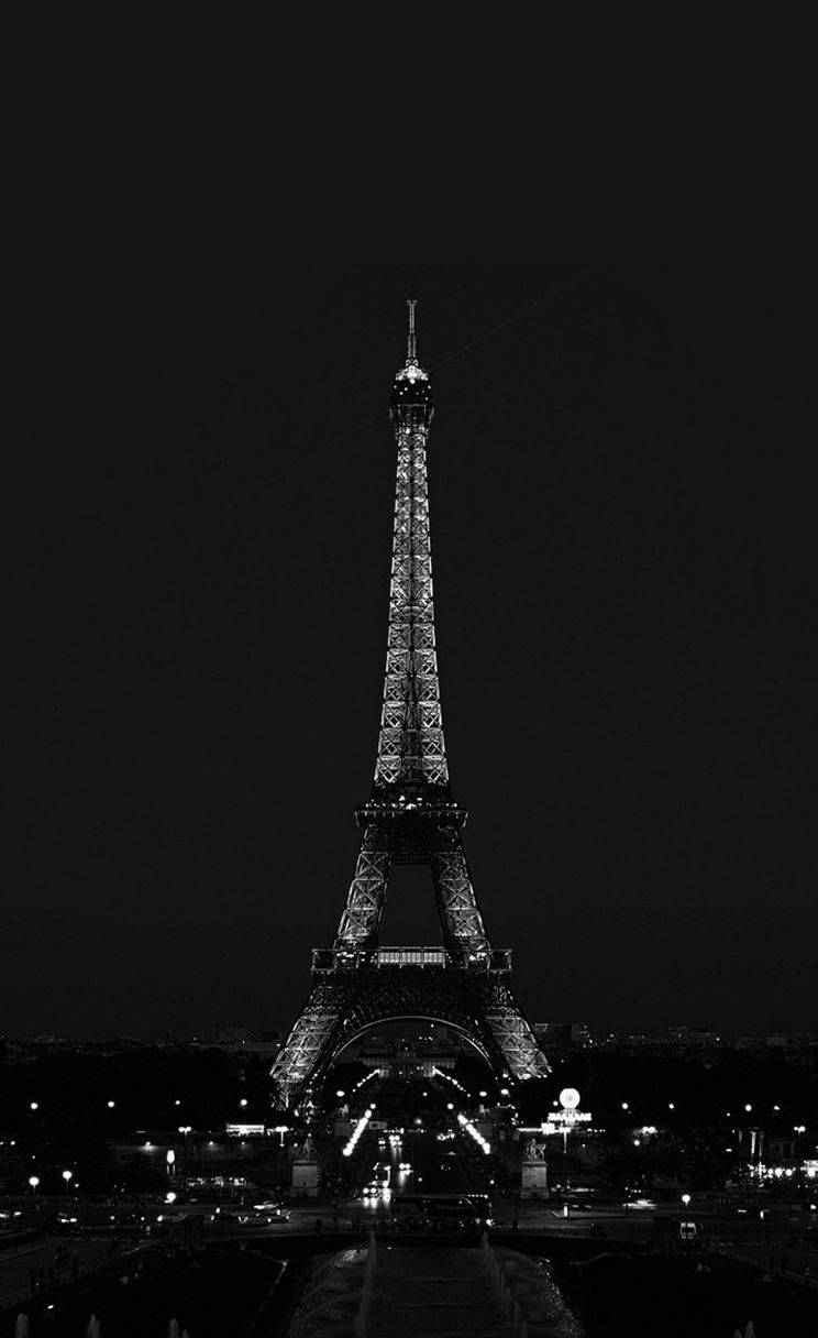Cool Black Eiffel Tower At Night