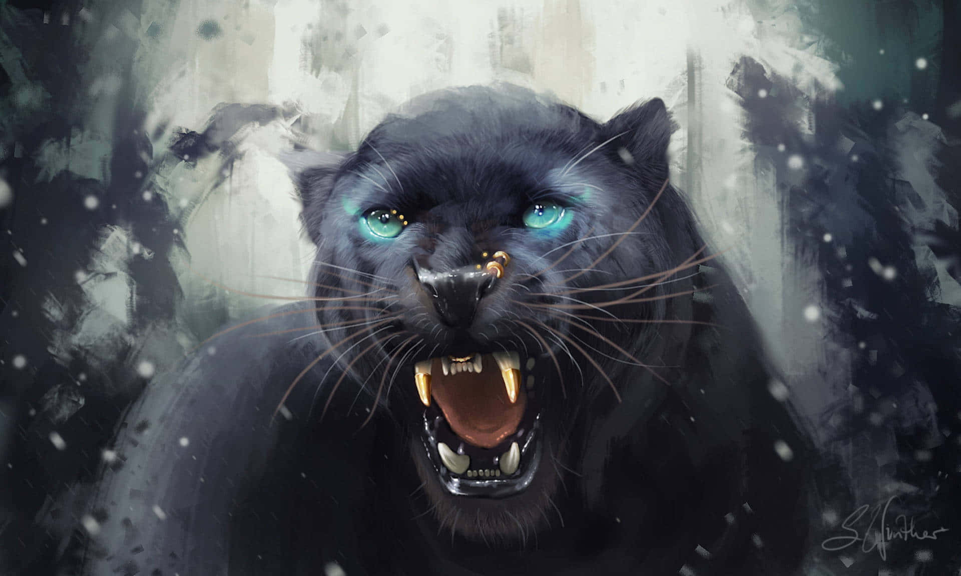 Cool Black Panther At Rest Background