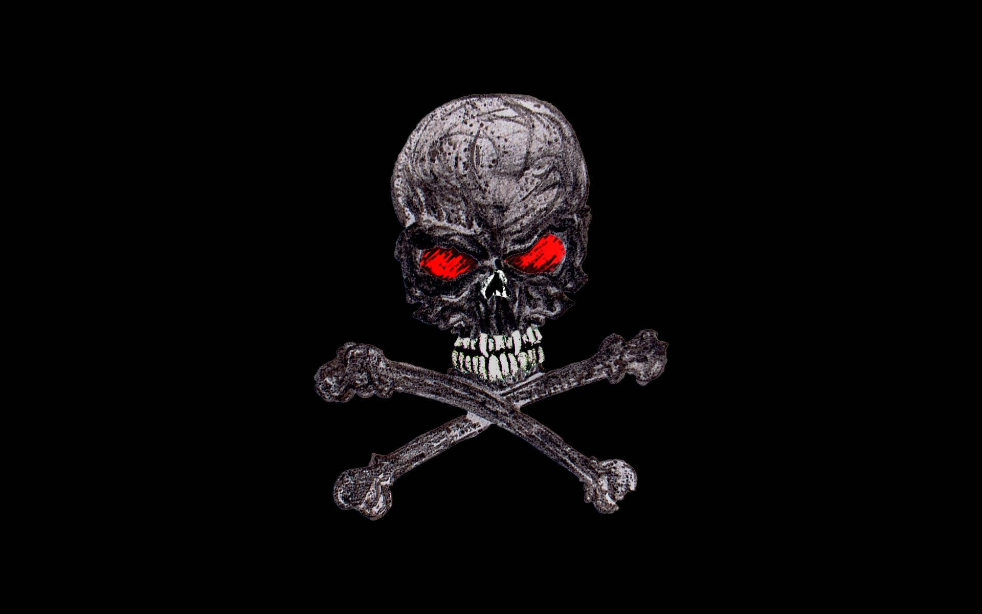 Cool Black Skull And Bones Background