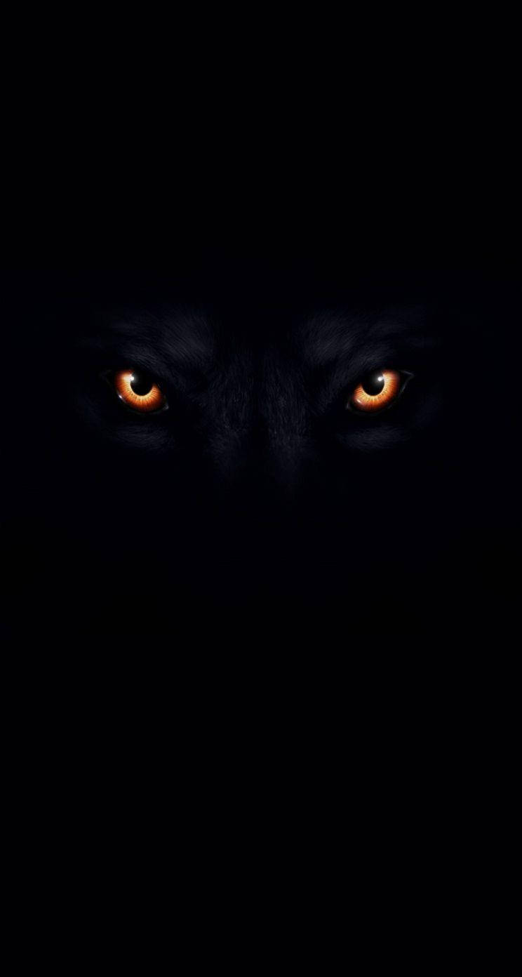 Cool Black Wolf Eyes Background